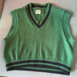 Green knitwear croptop